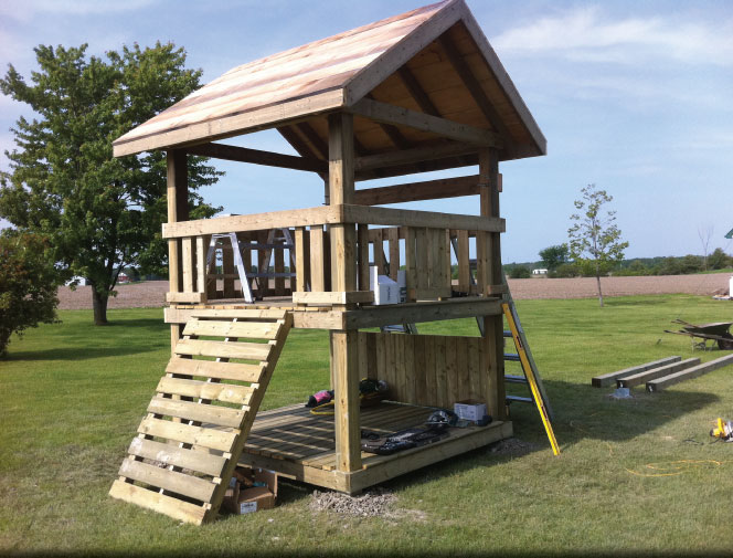 Custom made play centre nearing completion.