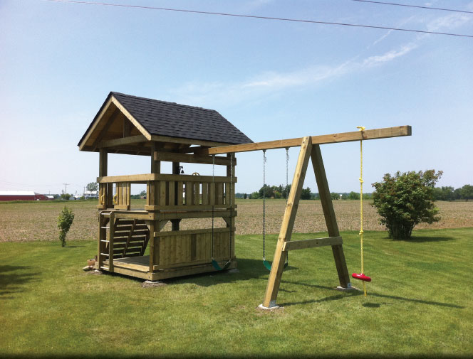 Play centre is complete & ready for the slide.