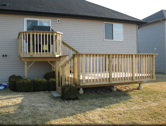 View of the new two tiered deck.