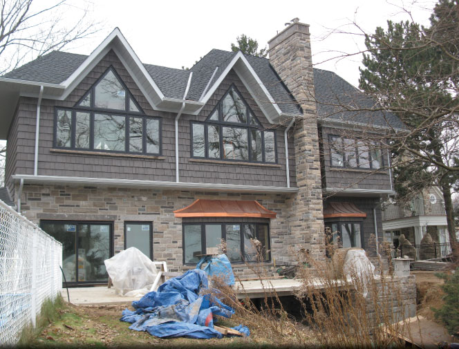 View of back of house after trough was installed.