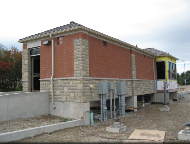 Back view of Waterloo landfill scale house with new soffit, fascia & trough.