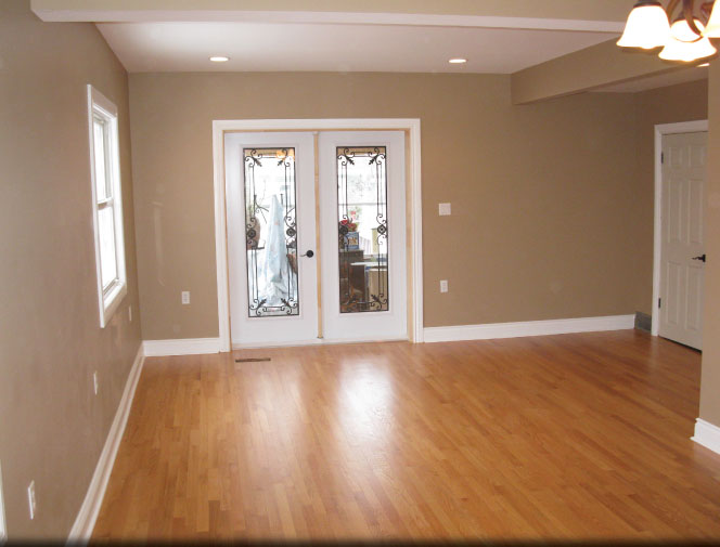 Beautiful french doors installed into new livingroom.